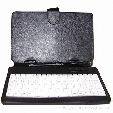 7-inch Universal Black Tablet PC Keyboard Case, Optional USB